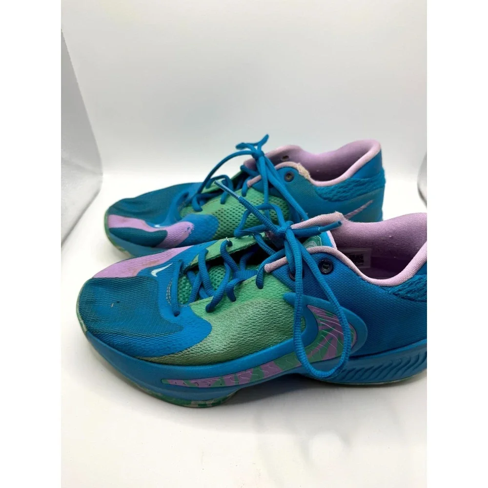 Nike Zoom Freak 4 GS Birthstone DQ0553-400 Kids 7 Sneaker‎ Blue Basketball Shoes
